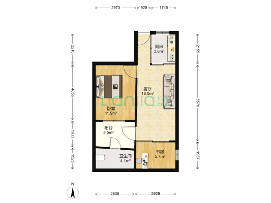 仓桥后巷 2室1厅1卫 61平方
