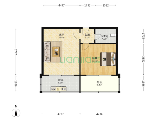 兴威小区 1室1厅1卫 78平方