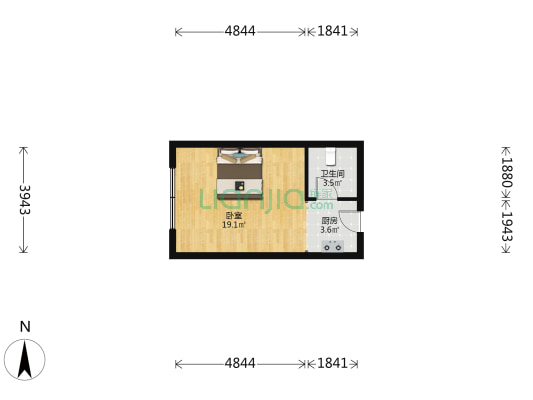 天和集团商务楼 1室0厅1卫 43平方