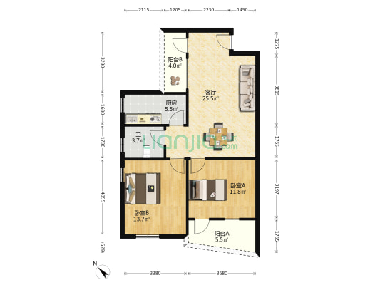 华丰花园八区 2室1厅1卫 81平方