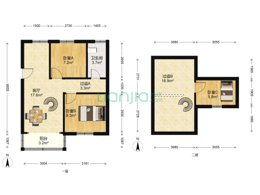 南浩街5号 3室1厅1卫 83平方