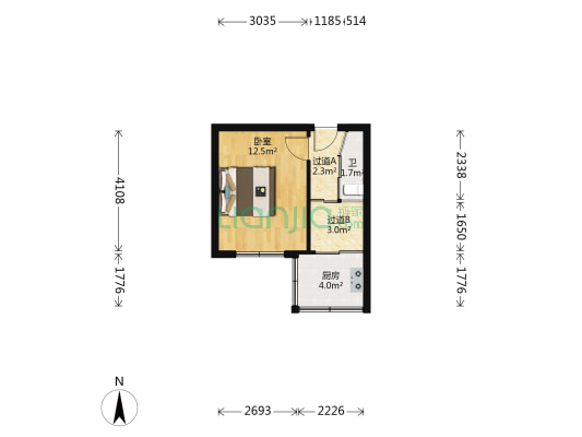 红光居民自治小区 1室0厅1卫 28平方
