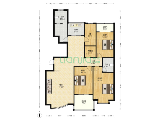 自然资源厅家属院 3室1厅2卫 175平方