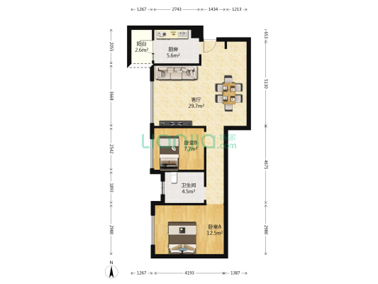 芙蓉田园 2室1厅1卫 83平方
