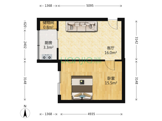 哈药小区南区(香坊区) 1室1厅0卫 41平方