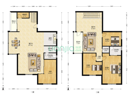 红城大厦 4室2厅4卫 256平方