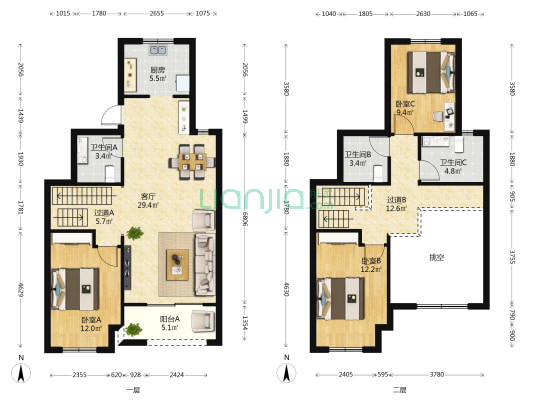 融创·西羲里 3室1厅3卫 140平方