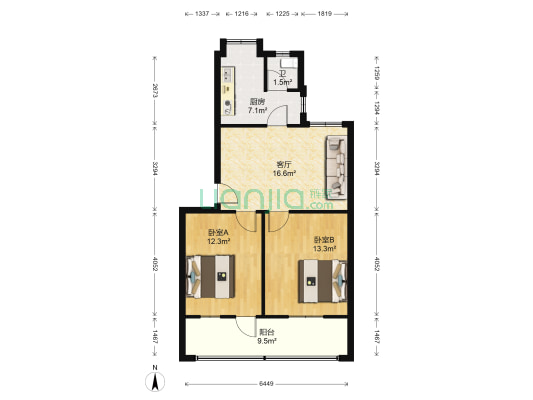 中南石油局四普基地花园小区 2室1厅1卫 62平方