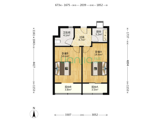 中山路372号 2室0厅1卫 52平方