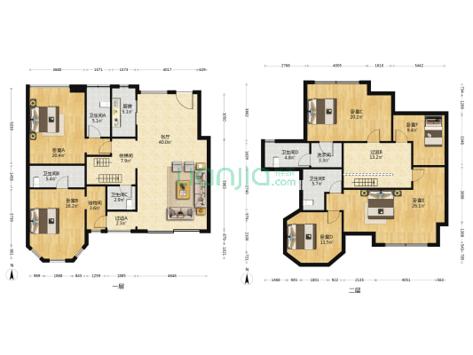 香江健康山谷 6室1厅6卫 216平方
