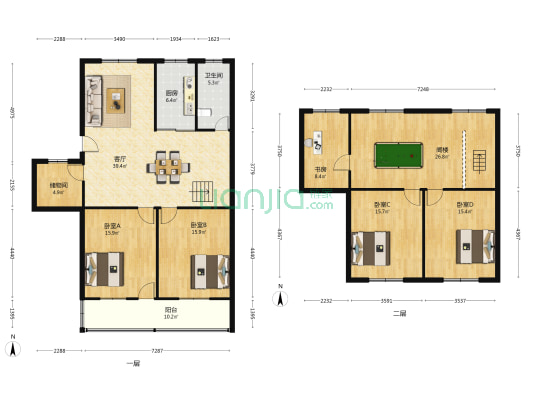 长江西路20号 5室1厅1卫 118平方
