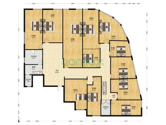 富水北路81号 12室1厅3卫 436平方