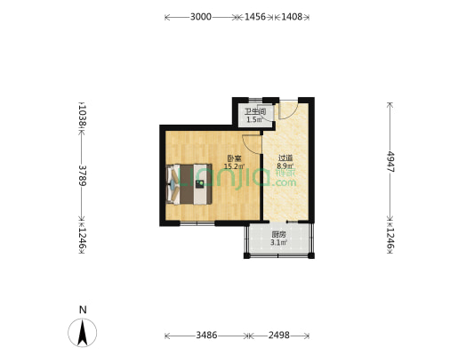 保全街26号院 1室0厅1卫 36平方