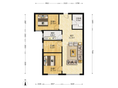 鸿坤高铁新干线 精装修全阳大两居 中上楼层-涿州高铁新干线户型图