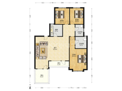 高铁新干线 一梯一户大洋房，全天采光无遮挡-涿州高铁新干线户型图