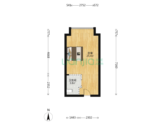 明都公馆 1室0厅1卫 42平方