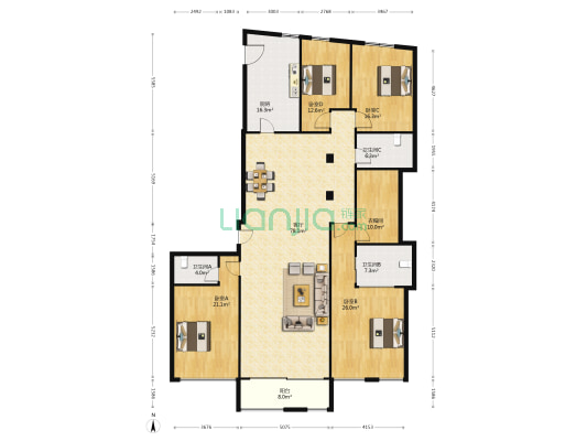 斯亚首府 4室1厅3卫 286平方