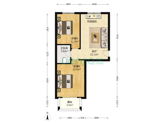 贵族人家 2室1厅1卫 67平方