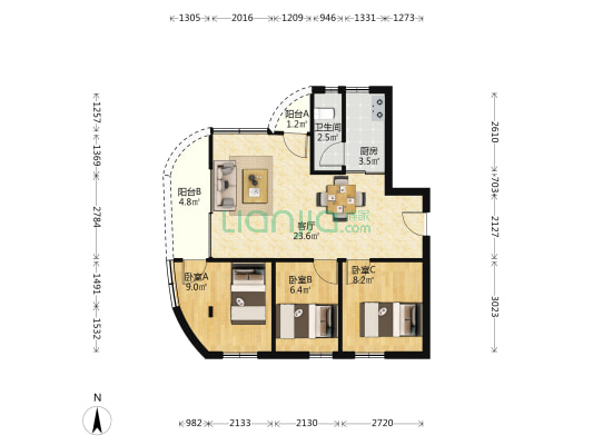大芬油画村 3室1厅1卫 53平方