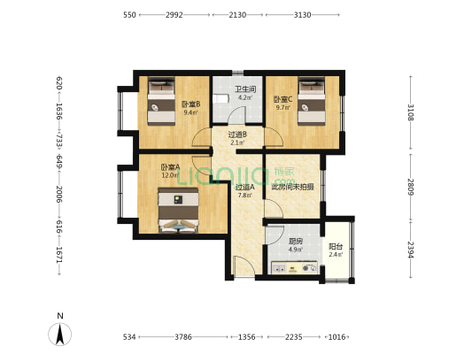 土桥plus 3室0厅1卫 94平方