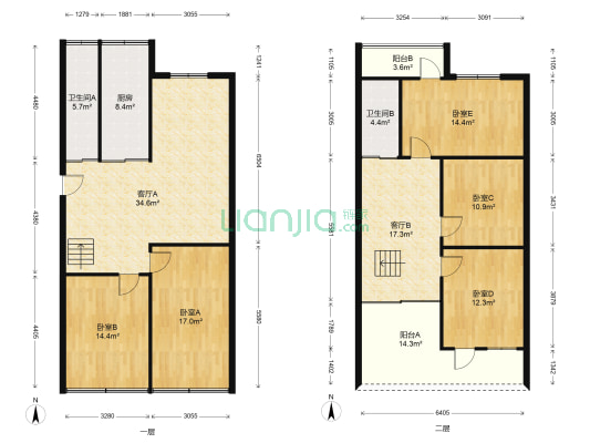 果品公司综合楼 5室2厅2卫 168平方