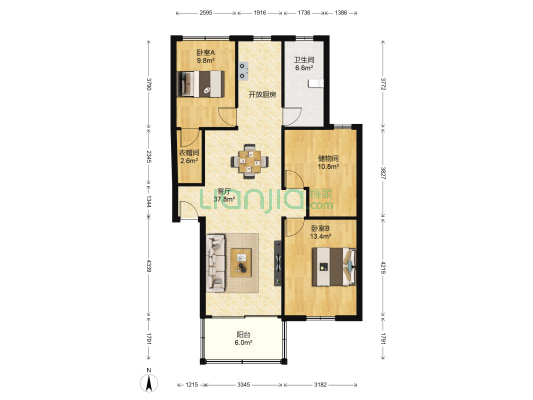 新吴苑 2室1厅1卫 101平方