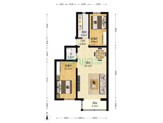 果园231号 2室1厅1卫 71平方