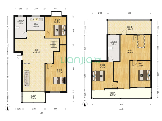 鑫福苑 4室1厅2卫 113平方