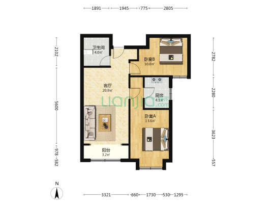 楼层好视野宽阔采光充足配套设施齐全交通方便。-户型图