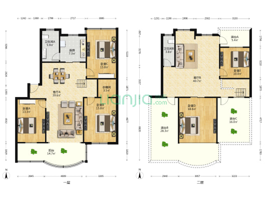 新竹小区 5室2厅2卫 206平方