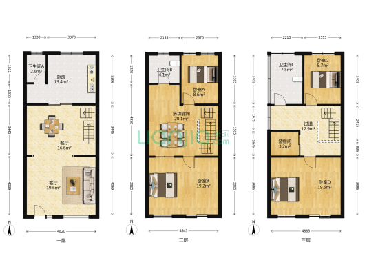 联谊枫林小镇 5室2厅3卫 139平方