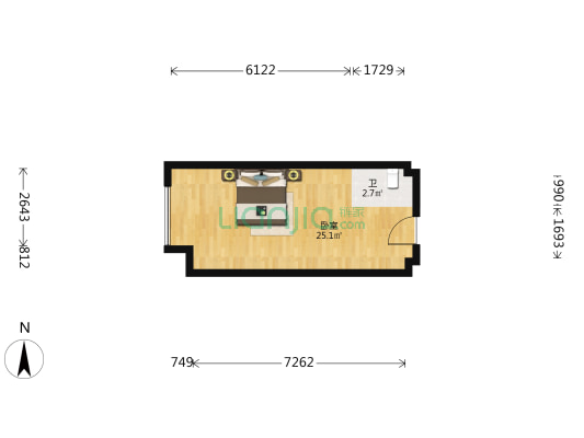 星湖湾 1室0厅1卫 41平方