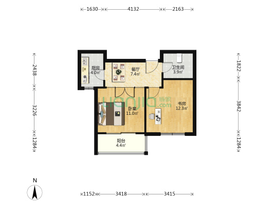 东苑佳和园 2室1厅1卫 58平方