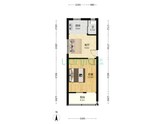 唐家弄 1室1厅1卫 41平方