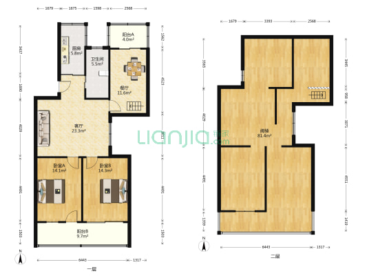 东岳巷十八号大院 2室2厅1卫 150平方