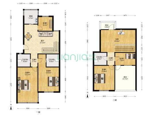 新兴苑小区 6室1厅3卫 177平方