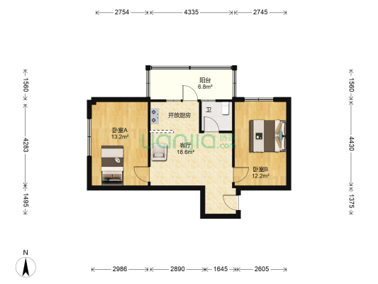 宇光小区 2室1厅1卫 73平方
