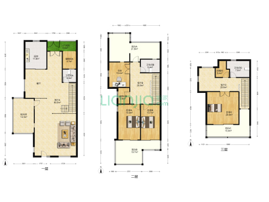卓越蔚蓝海岸一期 4室3厅3卫 255平方