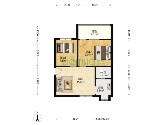 富雅坪5栋 2室1厅1卫 60平方