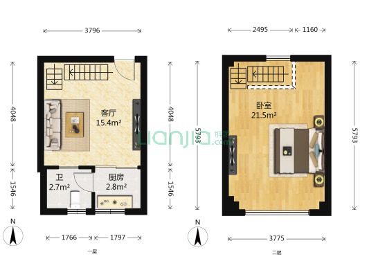明仁大厦 1室1厅1卫 34平方