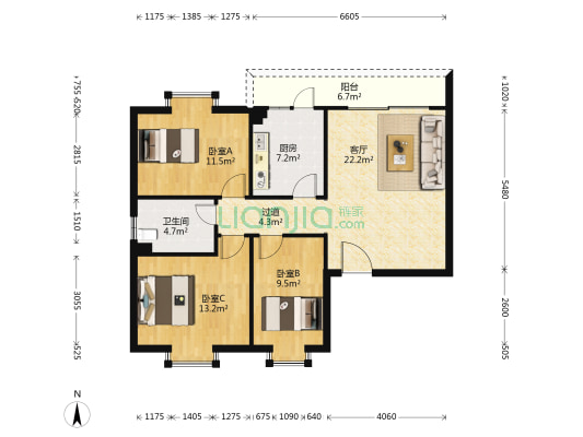 樂陶苑 3室1厅1卫 98平方
