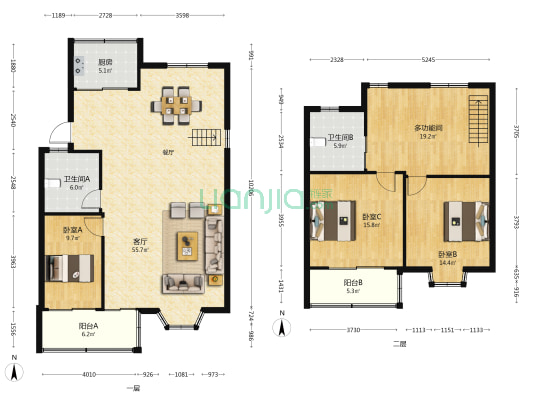油车头小区 4室1厅2卫 163平方