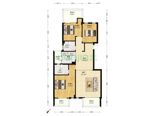 彼岸二期 3室2厅2卫 116平方