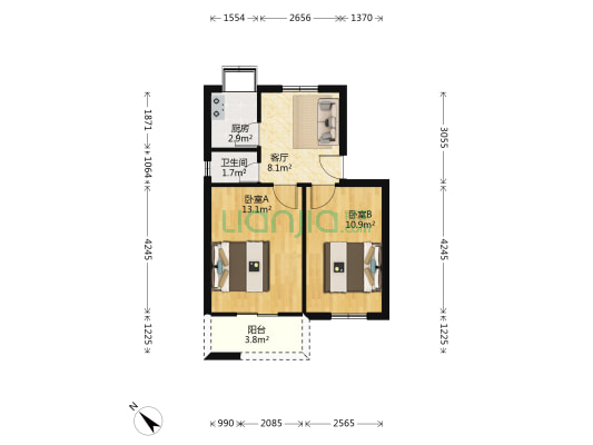 武南三村 2室1厅1卫 52平方