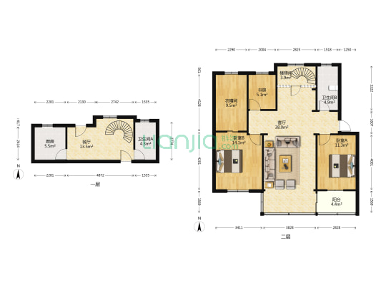 禹陵公寓 3室2厅2卫 104平方