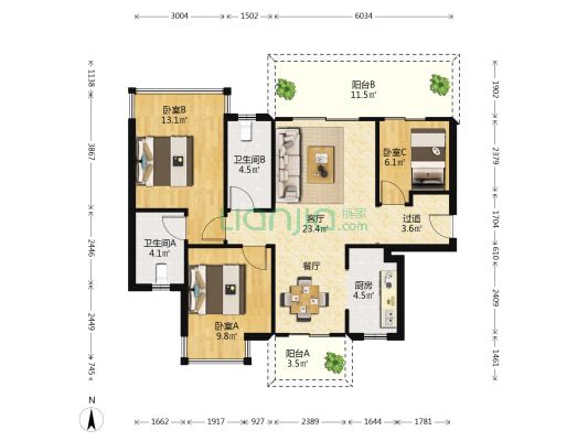 盛世金悦 3室1厅2卫 95平方