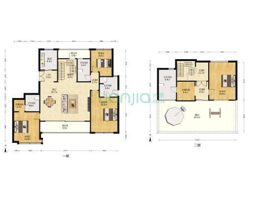 时代滨江丹枫四季 4室1厅4卫 241平方