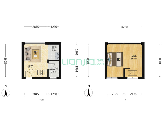 金洲广场 1室1厅1卫 38平方