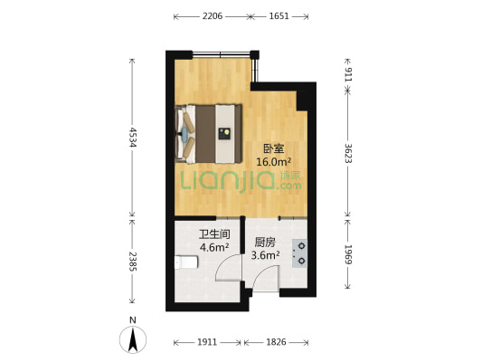 南湖假日酒店 1室0厅1卫 43平方