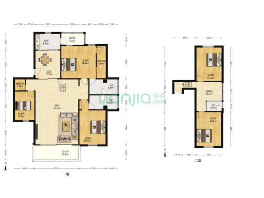 永安新村 5室1厅3卫 152平方